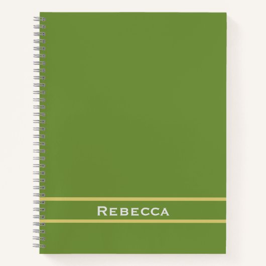 Bos Groen Effen Kleur Duidelijk Monogram Notitieboek (Voorkant)
