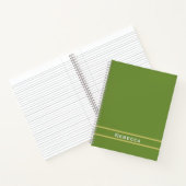 Bos Groen Effen Kleur Duidelijk Monogram Notitieboek (Binnen)