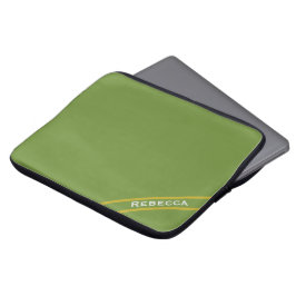 Bos Groen Effen Kleur Duidelijk Persoonlijk Laptop Sleeve
