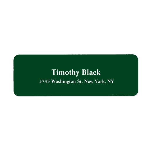 Bos Groen Elegante Duidelijke Moderne Stijl Etiket (Voorkant)