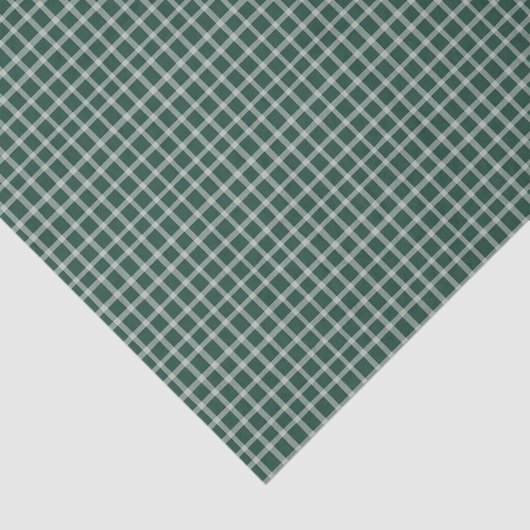 Bos Groen en Crème Plaid Rustiek Tissuepapier (Detail)