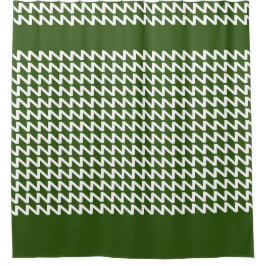 Bos Groen en wit Moderne Scherpe Golven Douchegordijn