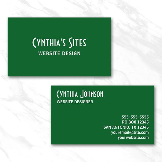 Bos groen en wit retro vet visitekaartje