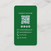 Bos Groen Foto QR Code Verbind Met Mij Visitekaartje (Achterkant)