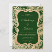 Bos groen goud glitter palmboom blad Bruiloft Kaart (Voorkant)
