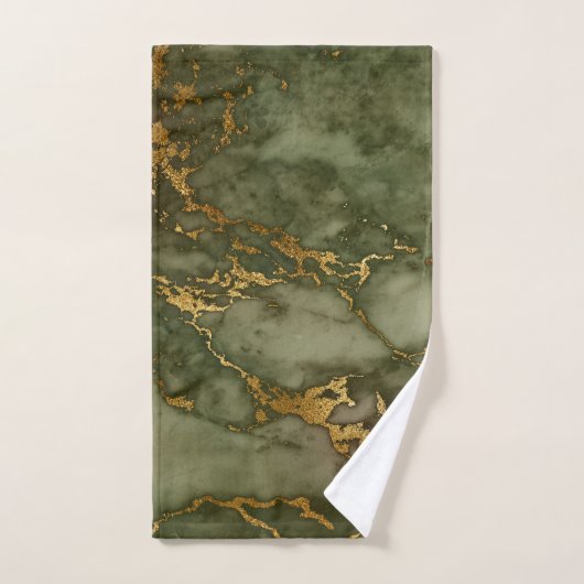 Bos Groen Goud Marmeren Steen Rock Metallic Bad Handdoek (Handdoek)