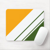Bos Groen Goudgeel Wit Racing Stripes Muismat (Met muis)