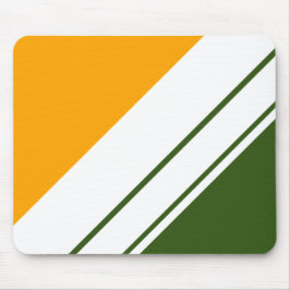 Bos Groen Goudgeel Wit Racing Stripes Muismat