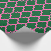 Bos Groen Heet Roze Marokkaans #4 Cadeaupapier (Hoek)