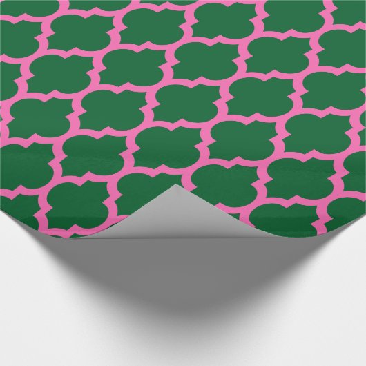 Bos Groen Heet Roze Marokkaans #4 Cadeaupapier (Hoek)