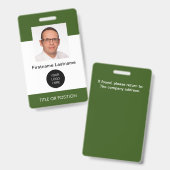 Bos Groen ID Pasfoto Naambadge Badge (Voor- en achterkant)