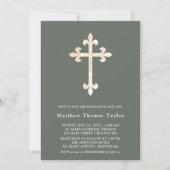 Bos Groen Kruis Doop Uitnodiging (Voorkant)