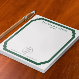 Bos Groen Logo, Naam, en Contactgegevens Bedrijf Notitieblok