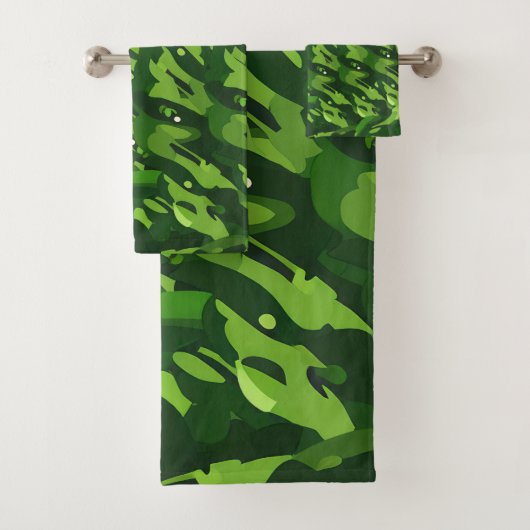 Bos groen militair camouflagepatroon bad handdoek (Insitu)