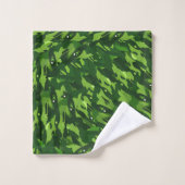 Bos groen militair camouflagepatroon bad handdoek (Wasdoekje)