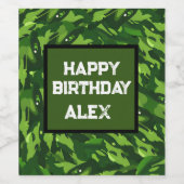 Bos groen militair camouflagepatroon wijn etiket (Enkel label)