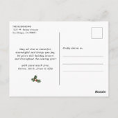 Bos Groen Modern Botanisch 3 Foto Vakantie Briefkaart (Achterkant)