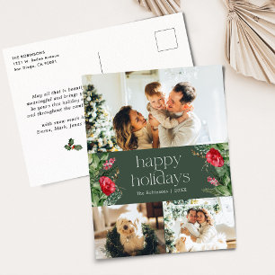 Bos Groen Modern Botanisch 3 Foto Vakantie Briefkaart