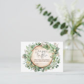 Bos groen rustiek Baby shower luier Raffle Informatiekaartje (Staand voorkant)