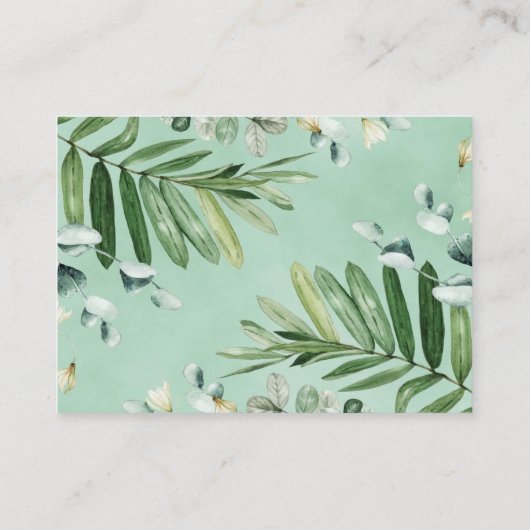 Bos groen rustiek Baby shower luier Raffle Informatiekaartje (Achterkant)