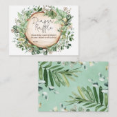 Bos groen rustiek Baby shower luier Raffle Informatiekaartje (Voorkant / Achterkant)