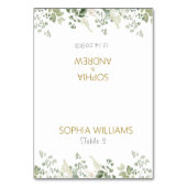 Bos groen rustiek hout bruiloft plaats kaart (Voorkant)