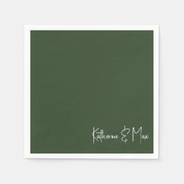 Bos Groen Script Namen Bruiloft Cocktail Servet