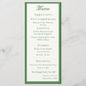 Bos Groen Twee Hartjes Katholieke Bruiloft Menu (Voorkant)