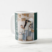 Bos Groen Vrolijk Kerstfeest Foto Mok (Voorkant links)