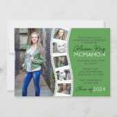 Bos Groen & Wit Filmstrip 6 Foto Afstuderen Kaart (Voorkant)