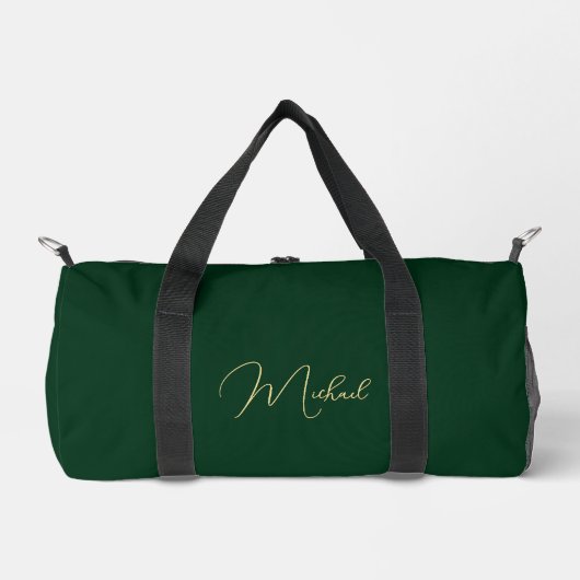 Bos Groen Wit Monogrammed Gym Sport Reizen Plunjezak (Voorkant)