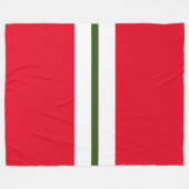 Bos Groen Wit Racing Stripes op Helder Rood Fleece Deken (Voorkant (Horizontaal))