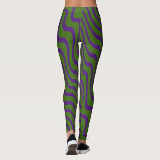 BOS GROEN ZEBRA GESTREEPTE PANTY STRECH LEGGINGS (Achterkant)