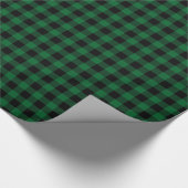 Bos Groen Zwart Buffel Plaid Tartan Cadeaupapier (Hoek)