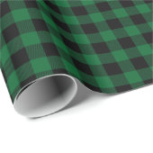 Bos Groen Zwart Buffel Plaid Tartan Cadeaupapier (Rol Hoek)