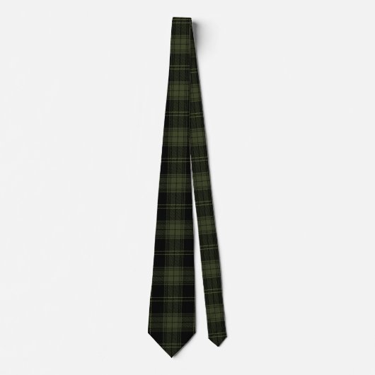 Bos Groen Zwart - Tartan Plaid Pattern Stropdas (Voorkant)