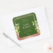 Bos Groene Bloemen Productlabels met Roos Gold Vierkante Sticker (Envelop)