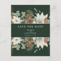 Bos groene botanische waterverf sparen de datum