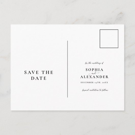 Bos groene botanische waterverf sparen de datum briefkaart (Achterkant)