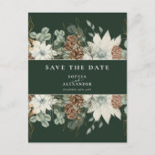 Bos groene botanische waterverf sparen de datum briefkaart (Voorkant)