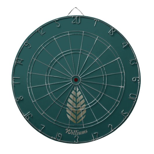 Bos groene dennenappel van koper en platina dartbord (Voorkant)