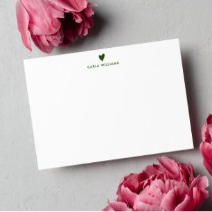 Bos Groene Doodle Hart Formele Klassieke Familie Notitiekaartje