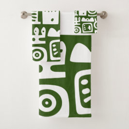 Bos Groene en Witte Doodles 1 van 4 Bad Handdoek