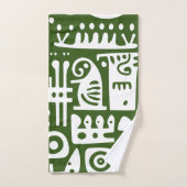 Bos Groene en Witte Doodles 1 van 4 Bad Handdoek (Handdoek)
