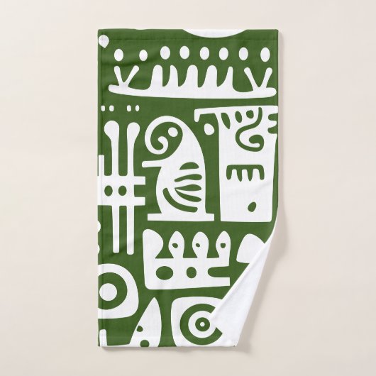 Bos Groene en Witte Doodles 1 van 4 Bad Handdoek (Handdoek)