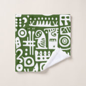 Bos Groene en Witte Doodles 1 van 4 Bad Handdoek (Wasdoekje)