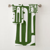 Bos Groene en Witte Doodles 3 van 4 Bad Handdoek (Insitu)