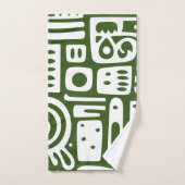 Bos Groene en Witte Doodles 3 van 4 Bad Handdoek (Handdoek)