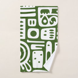 Bos Groene en Witte Doodles 3 van 4 Bad Handdoek