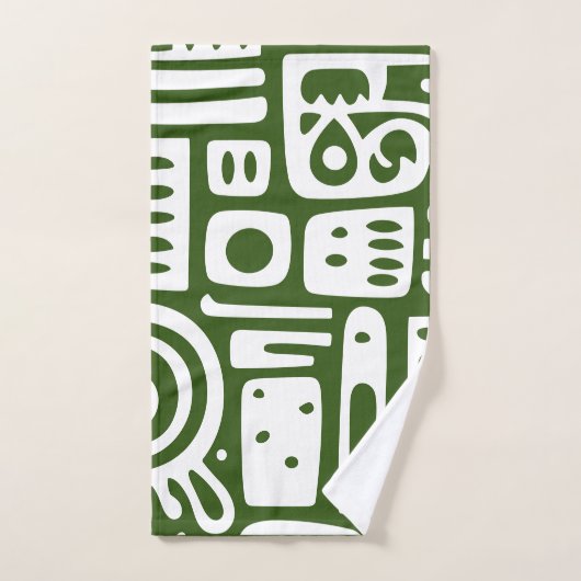 Bos Groene en Witte Doodles 3 van 4 Bad Handdoek (Handdoek)